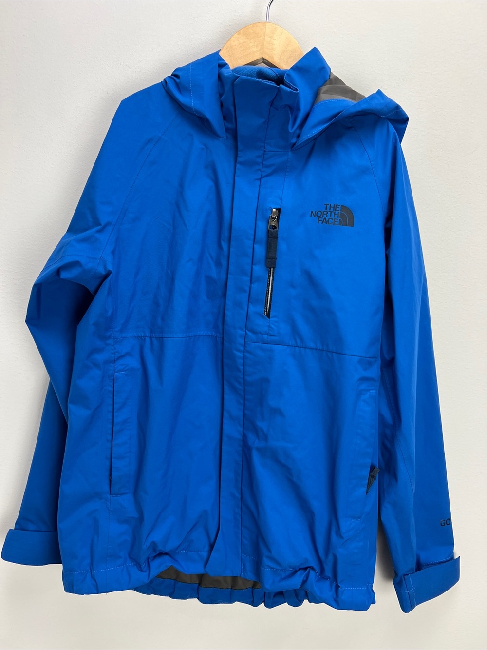 The North Face Boys Dryzzle GTX Jacket Goretex Waterproof Rain Jacket Blue 7 8